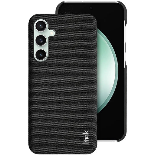 IMAK Ruiyi Series for Samsung Galaxy S23 FE Case Cloth Texture Leather Coated PC Cover - Black - 1