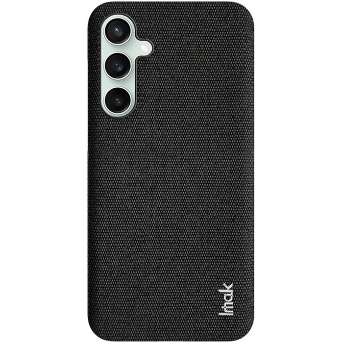 IMAK Ruiyi Series for Samsung Galaxy S23 FE Case Cloth Texture Leather Coated PC Cover - Black - 5