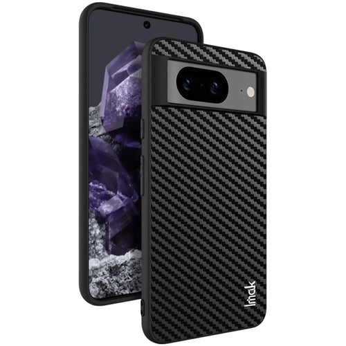IMAK LX-5 Series for Google Pixel 8 Case Anti-scratch Leather Coating Phone Cover - Carbon Fiber Texture - 1