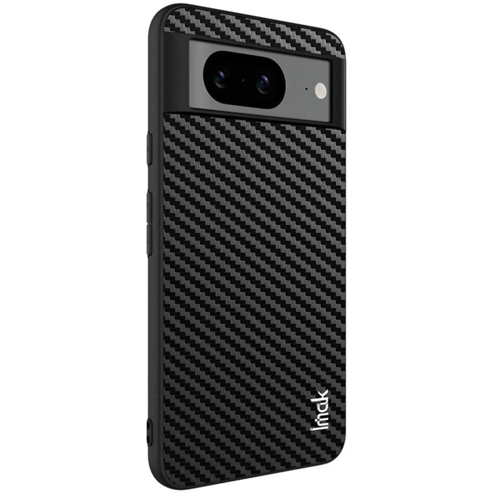 IMAK LX-5 Series for Google Pixel 8 Case Anti-scratch Leather Coating Phone Cover - Carbon Fiber Texture - 5