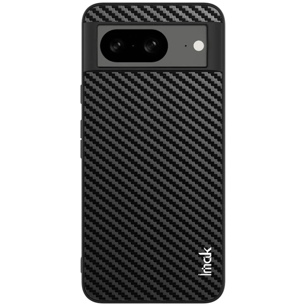 IMAK LX-5 Series for Google Pixel 8 Case Anti-scratch Leather Coating Phone Cover - Carbon Fiber Texture - 6