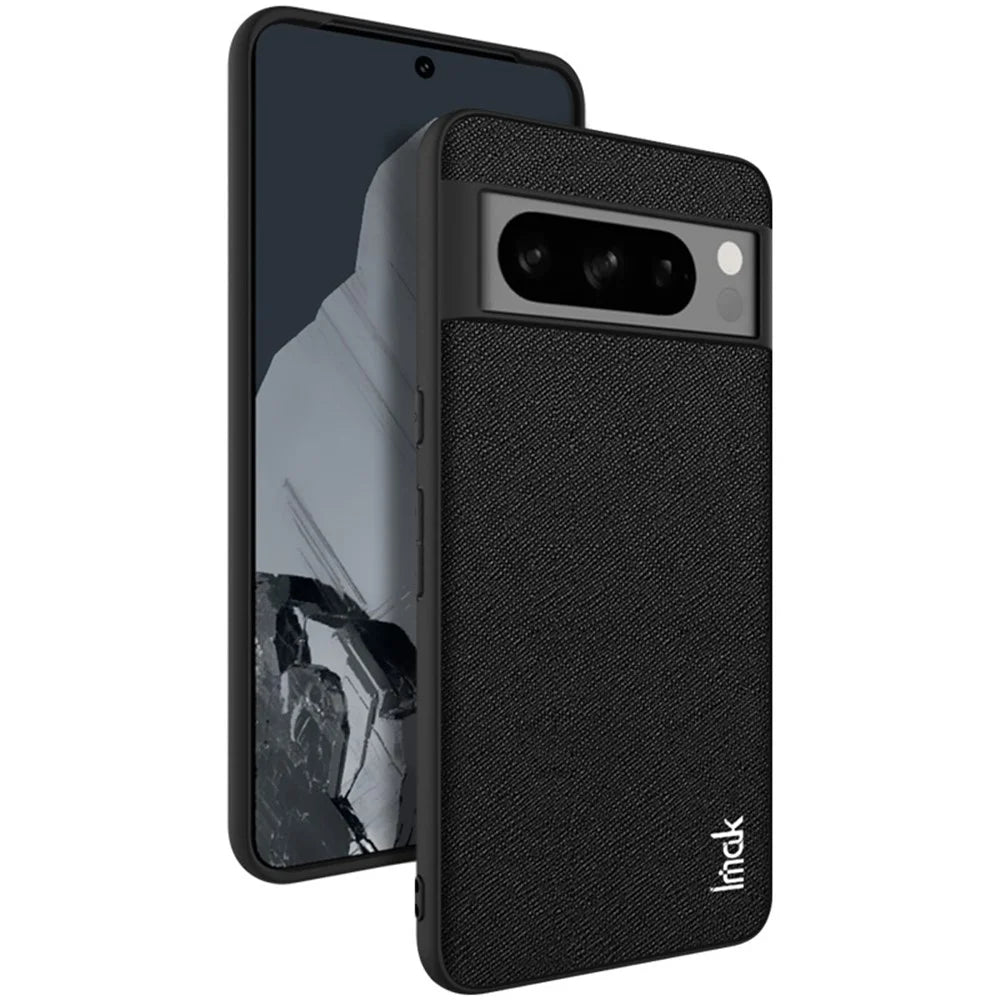 IMAK LX-5 Series for Google Pixel 8 Pro Case Leather+ PC + TPU Phone Cover - Cross Texture - 1