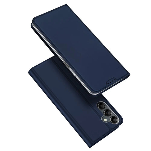 DUX DUCIS Skin Pro Series For Samsung Galaxy A25 5G (Global) (161.0 x 76.5 x 8.3mm) Case Scratch-resistant Leather Cover with Card Holder - Blue - 1