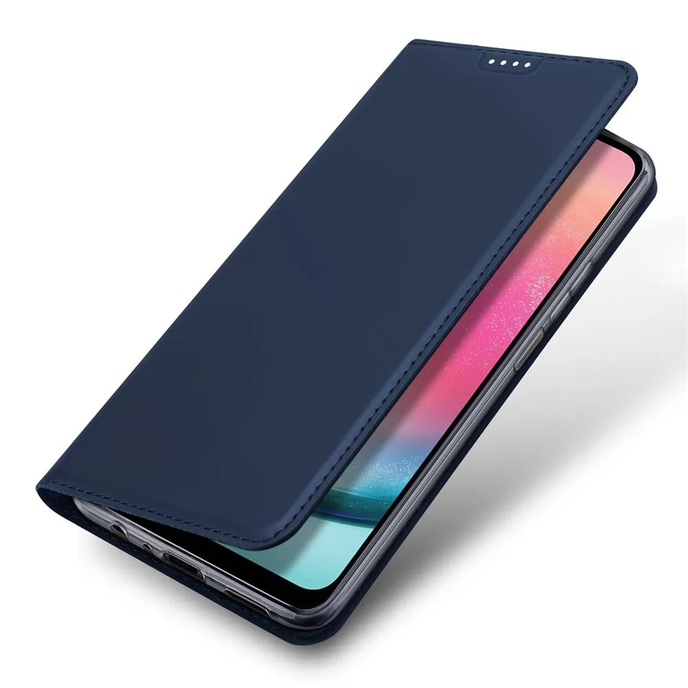 DUX DUCIS Skin Pro Series For Samsung Galaxy A25 5G (Global) (161.0 x 76.5 x 8.3mm) Case Scratch-resistant Leather Cover with Card Holder - Blue - 4