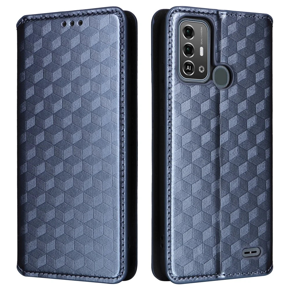 Phone Cover for ZTE Blade A53 Pro Case Magnetic Imprinted PU Leather Wallet - Blue - 1