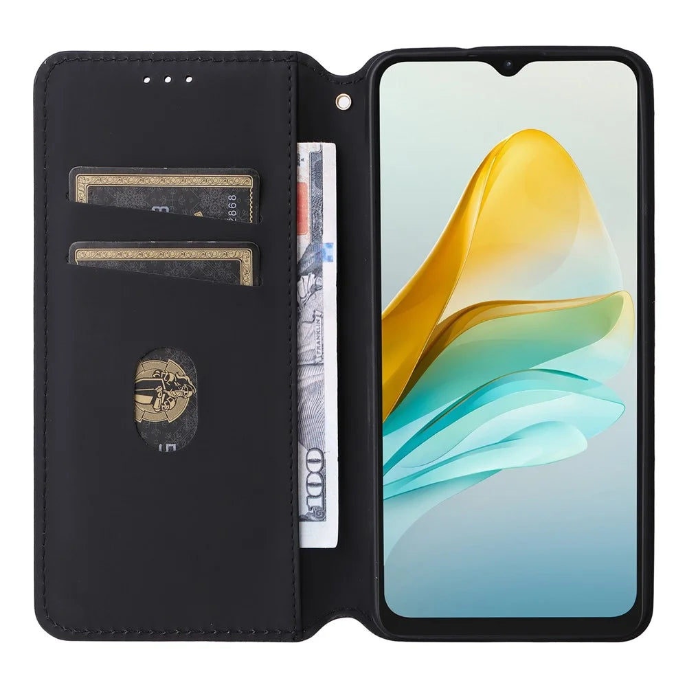 Phone Cover for ZTE Blade A53 Pro Case Magnetic Imprinted PU Leather Wallet - Blue - 2
