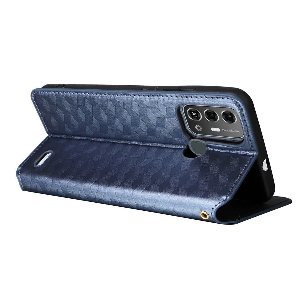 Phone Cover for ZTE Blade A53 Pro Case Magnetic Imprinted PU Leather Wallet - Blue - 4