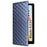 For ZTE Blade A33S Case Rhombus Imprinted Leather Wallet Phone Cover - Blue - 6