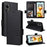 For ZTE Blade A33S Case Magnetic Clasp Leather Phone Cover with Strap - Black - 7