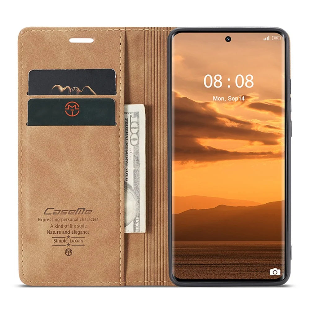 CASEME 013 Series For Realme 11 Pro 5G / 11 Pro+ 5G Case PU Leather Wallet Phone Cover - Brown - 2
