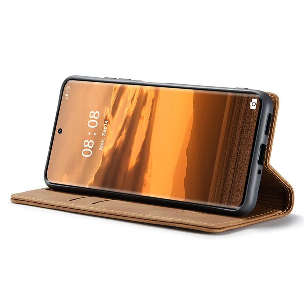 CASEME 013 Series For Realme 11 Pro 5G / 11 Pro+ 5G Case PU Leather Wallet Phone Cover - Brown - 3