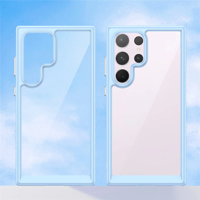 For Samsung Galaxy S24 Ultra Case TPU + Acrylic Shockproof Smart Phone Cover - Blue - 2