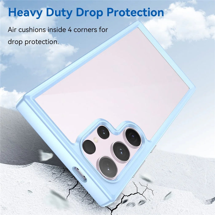 For Samsung Galaxy S24 Ultra Case TPU + Acrylic Shockproof Smart Phone Cover - Blue - 3
