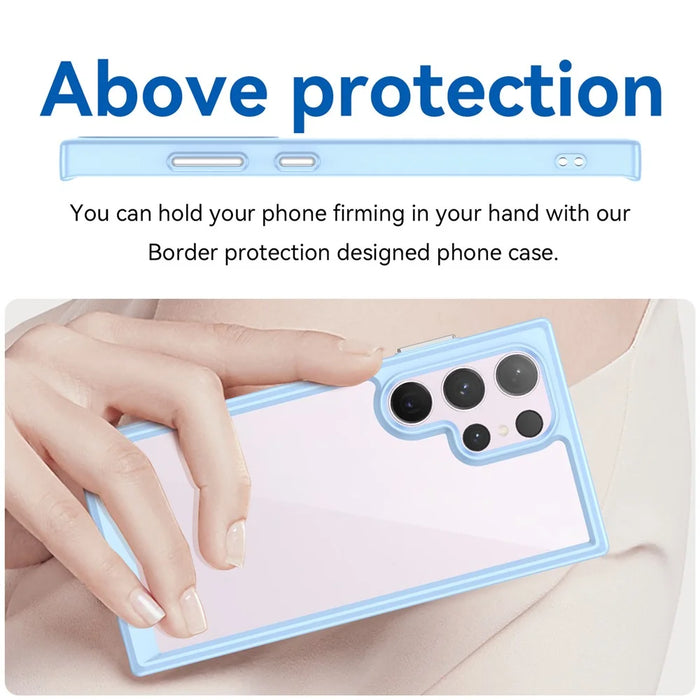 For Samsung Galaxy S24 Ultra Case TPU + Acrylic Shockproof Smart Phone Cover - Blue - 4