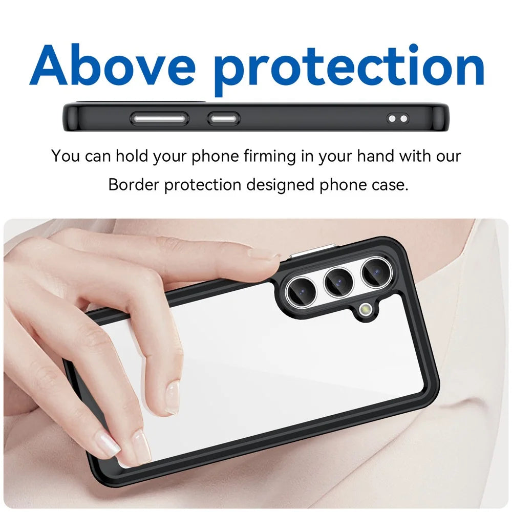For Samsung Galaxy S24 Case TPU + Acrylic Anti-scratch Phone Back Shell - Black - 4