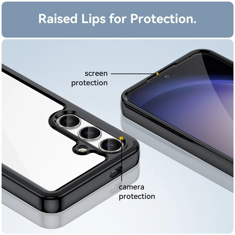 For Samsung Galaxy S24 Case TPU + Acrylic Anti-scratch Phone Back Shell - Black - 6