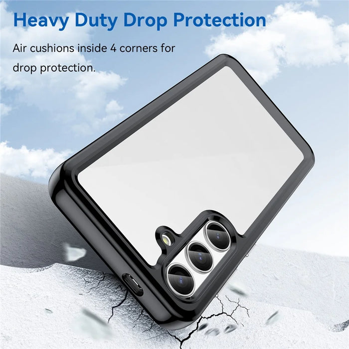 For Samsung Galaxy S25+ / S24+ Case TPU + Acrylic Anti-Scratch Phone Back Protector - Black - 3