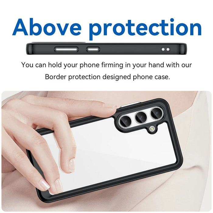 For Samsung Galaxy S25+ / S24+ Case TPU + Acrylic Anti-Scratch Phone Back Protector - Black - 4