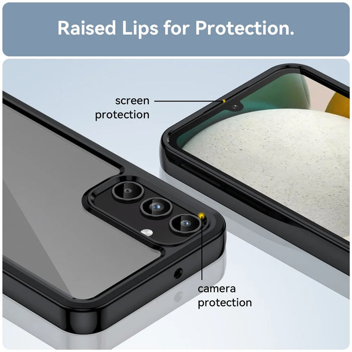 For Samsung Galaxy A15 5G Case Anti-drop TPU + Acrylic Cell Phone Cover - Black - 6