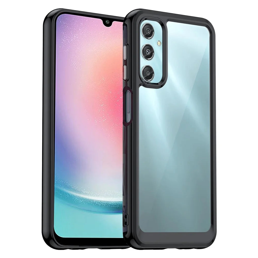 For Samsung Galaxy A25 5G (Global) (161.0 x 76.5 x 8.3mm) Case TPU+Acrylic Shockproof Smart Phone Cover - Black - 1