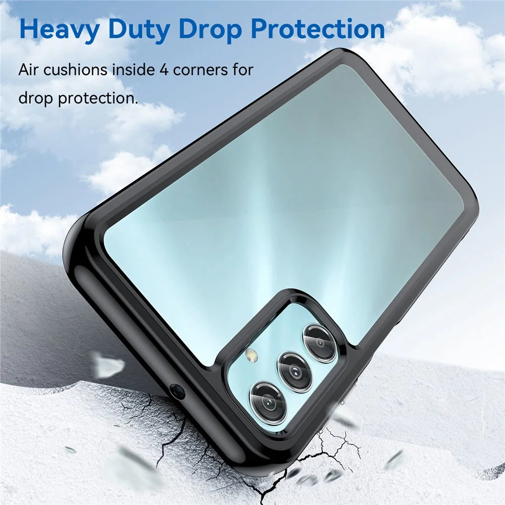 For Samsung Galaxy A25 5G (Global) (161.0 x 76.5 x 8.3mm) Case TPU+Acrylic Shockproof Smart Phone Cover - Black - 3