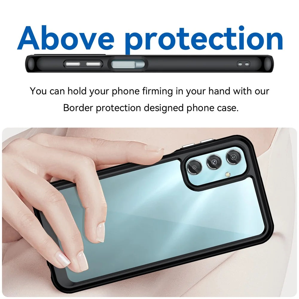For Samsung Galaxy A25 5G (Global) (161.0 x 76.5 x 8.3mm) Case TPU+Acrylic Shockproof Smart Phone Cover - Black - 4