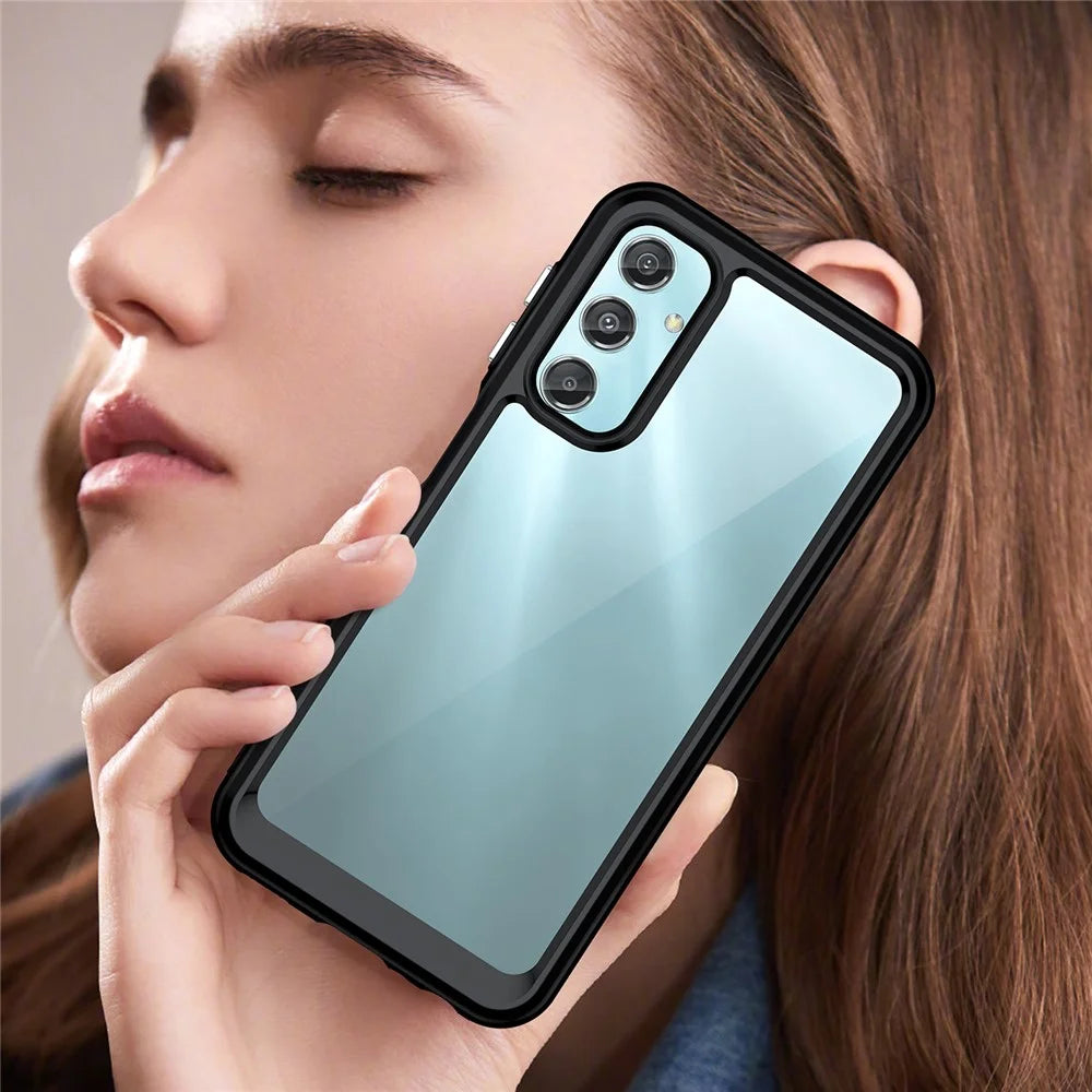 For Samsung Galaxy A25 5G (Global) (161.0 x 76.5 x 8.3mm) Case TPU+Acrylic Shockproof Smart Phone Cover - Black - 7