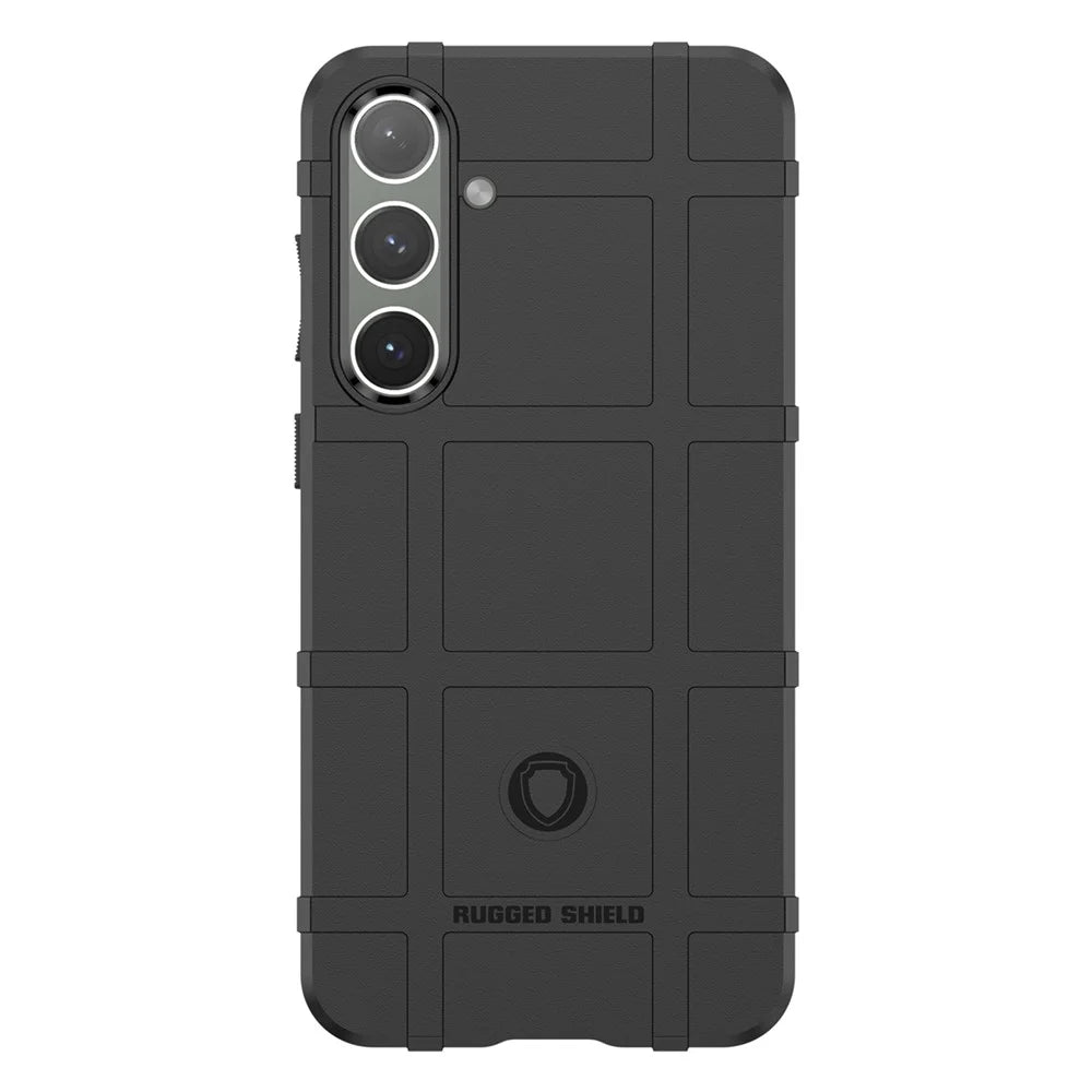 For Samsung Galaxy S24+ Case Shockproof Square Grid Texture TPU Phone Cover Shell - Black - 2