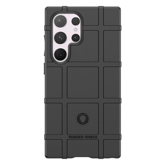 For Samsung Galaxy S24 Ultra TPU Phone Cover Shockproof Phone Case with Square Grid Texture - Black - 2