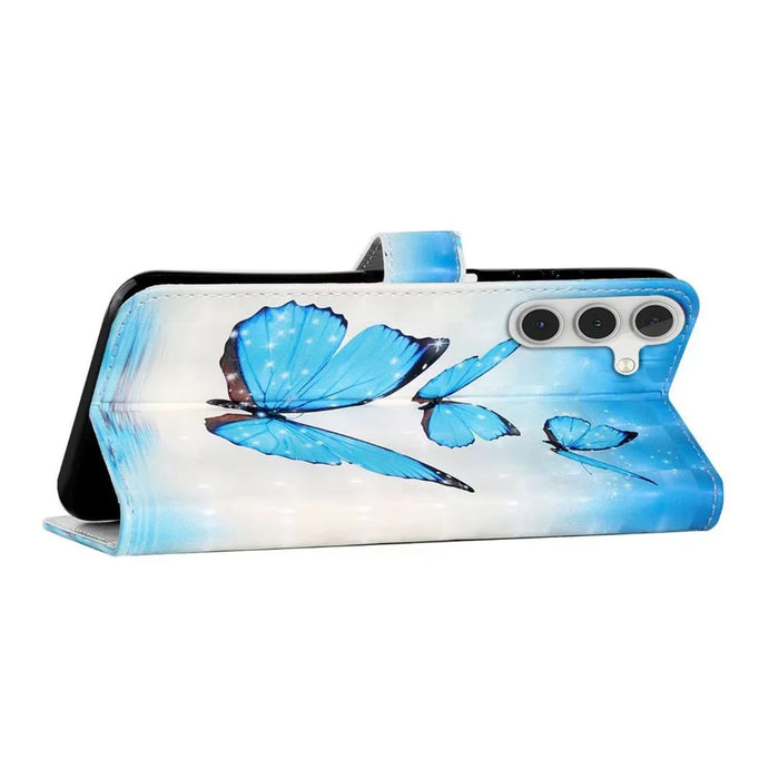 For Samsung Galaxy A05s 4G Case 3D Pattern Printing Wallet Phone Cover - Three Butterflies - 4