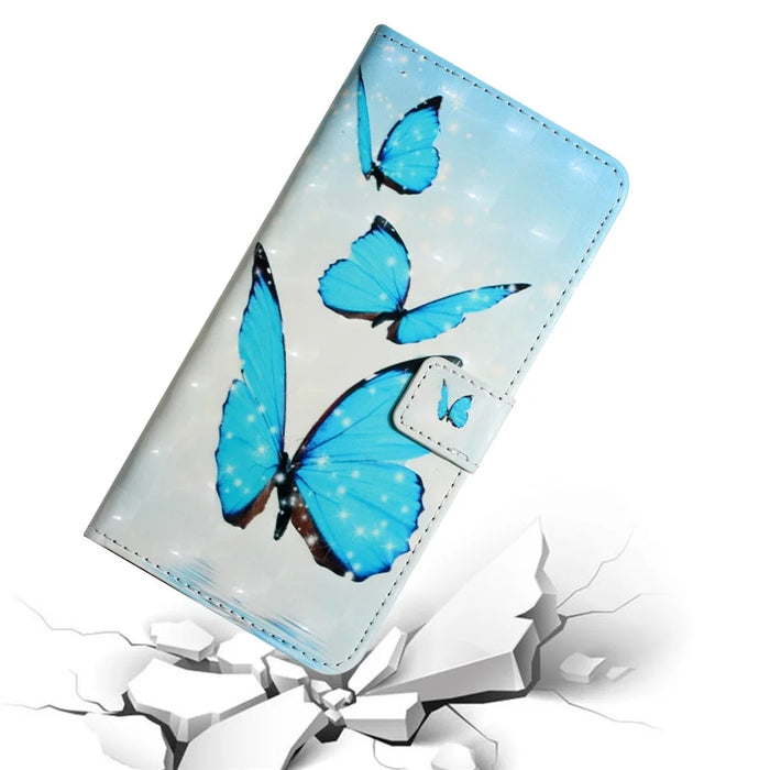 For Samsung Galaxy A05s 4G Case 3D Pattern Printing Wallet Phone Cover - Three Butterflies - 5