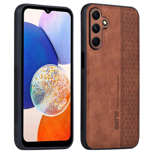 AZNS For Samsung Galaxy A15 4G Case Imprinted Pattern PU Leather+TPU Cell Phone Cover - Brown - 1