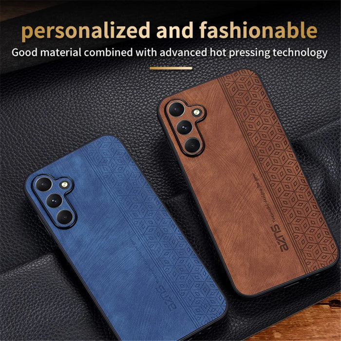 AZNS For Samsung Galaxy A15 4G Case Imprinted Pattern PU Leather+TPU Cell Phone Cover - Brown - 4