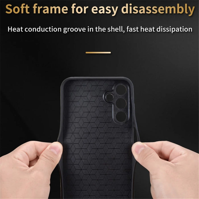 AZNS For Samsung Galaxy A15 4G Case Imprinted Pattern PU Leather+TPU Cell Phone Cover - Brown - 6