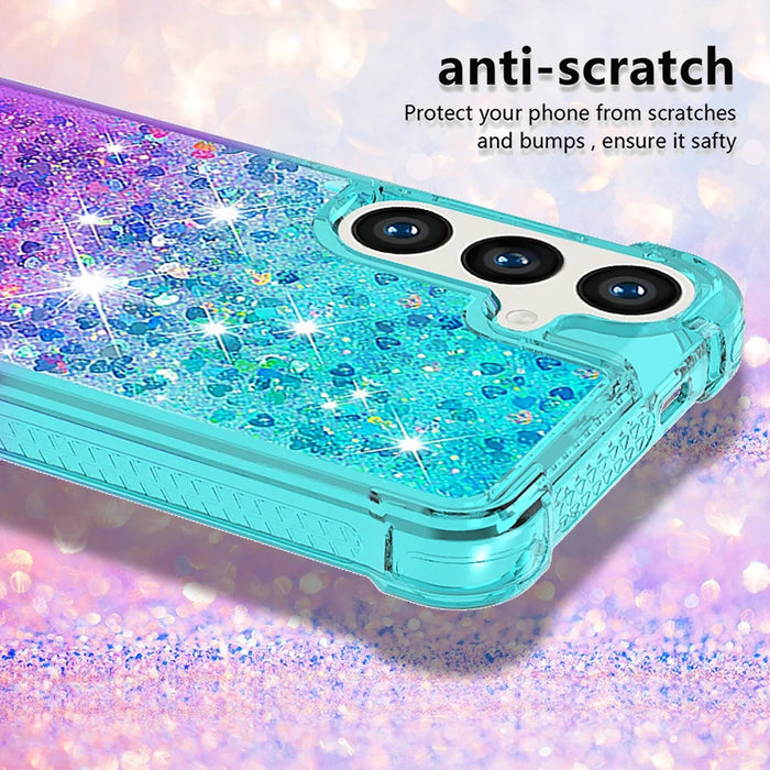 For Samsung Galaxy S24+ TPU Case Gradient Quicksand Phone Back Cover - Sky Blue+Purple - 4