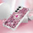 For Samsung Galaxy S24 TPU Case with Kickstand Quicksand Shockproof Cover - Rose Gold / Hearts - 5