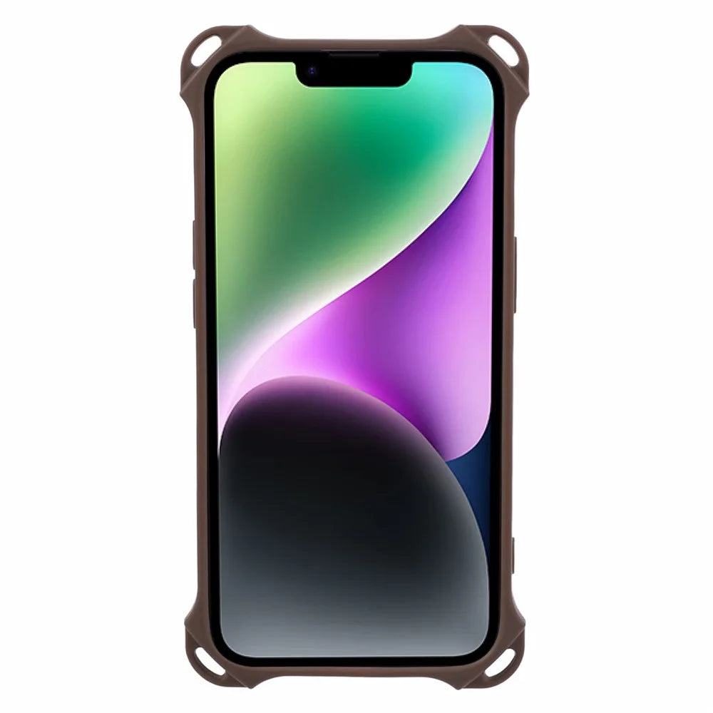 HRX Series for iPhone 14 TPU Case Card Holder Mobile Phone Cover (Precise Cutout) - Brown - 2