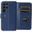 For Samsung Galaxy S24 Ultra Leather Case with 10 Card Holder Phone Cover Stand - Blue - 4