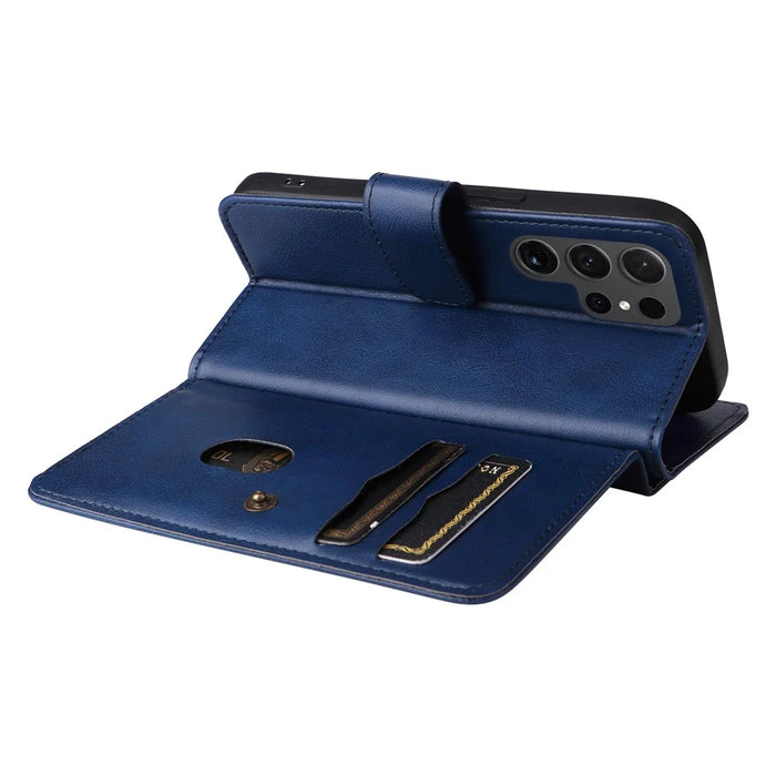 For Samsung Galaxy S24 Ultra Leather Case with 10 Card Holder Phone Cover Stand - Blue - 6
