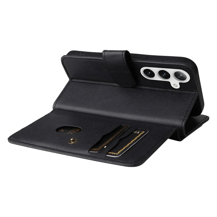 For Samsung Galaxy S25+ / S24+ Leather Case with 10 Card Holder Phone Cover Stand - Black - 3
