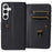 For Samsung Galaxy S25+ / S24+ Leather Case with 10 Card Holder Phone Cover Stand - Black - 5