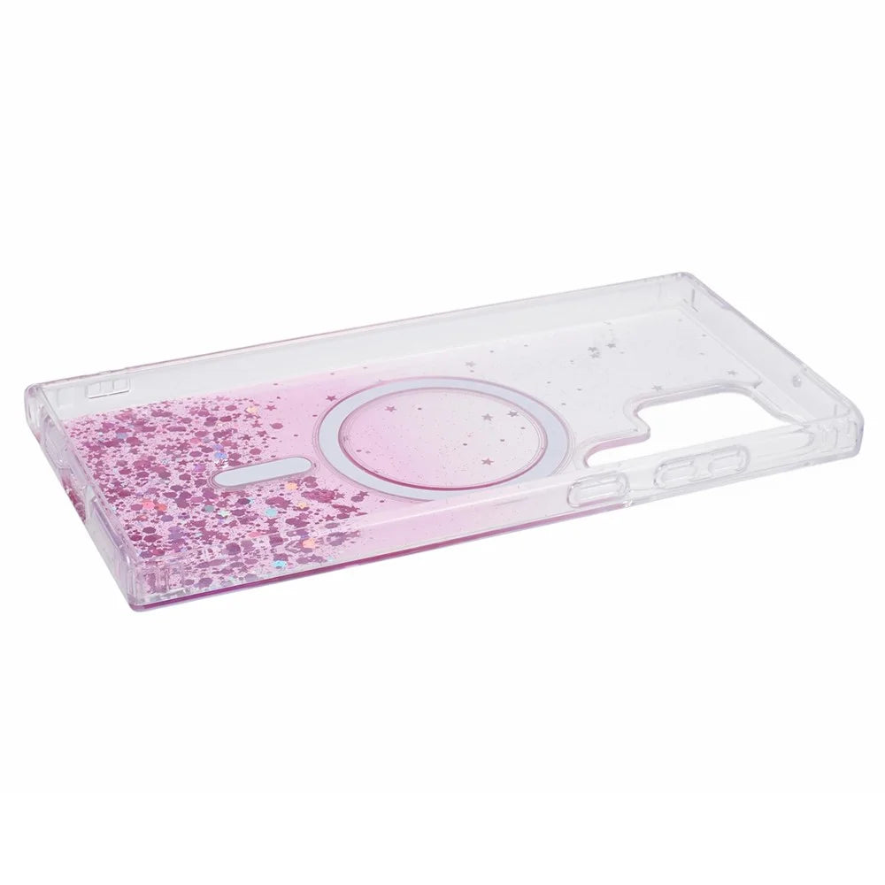 JTW Series for Samsung Galaxy S23 Ultra Case Gradient Glitter Epoxy Magnetic Phone Cover - Pink - 6