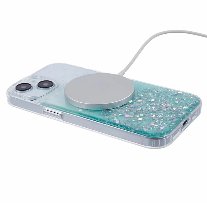 JTW Series for iPhone 15 Plus Magnetic Case Compatible with MagSafe Gradient Glitter Phone Cover - Green - 4