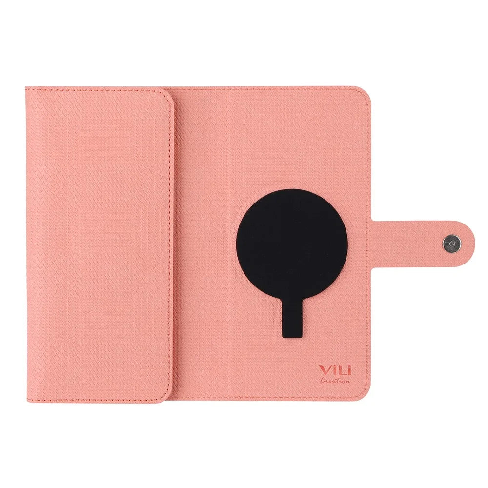 VILI GHB Series for iPhone 15 Pro Max Magnetic Case Compatible with MagSafe Leather Cover - Pink - 5
