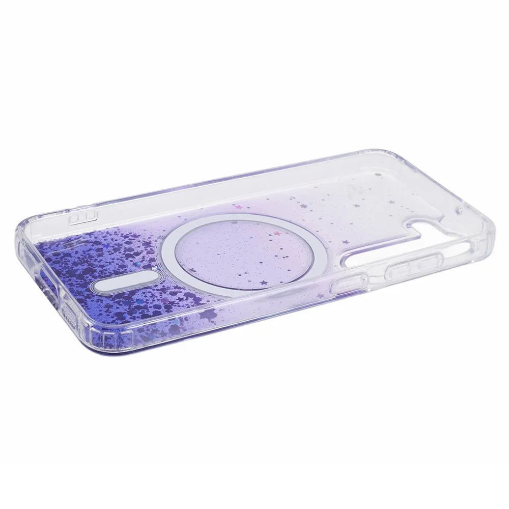 JTW Series TPU+Acrylic Phone Case for Samsung Galaxy S23 Case Glitter Epoxy Shockproof Cover Magnetic Case - Purple - 6