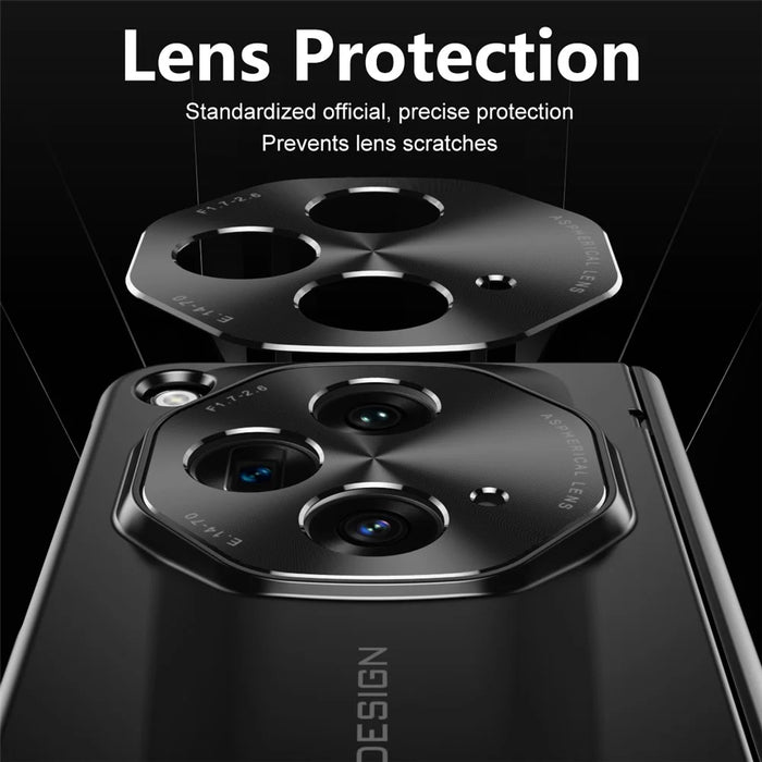 For OnePlus Open Phone Case Tempered Glass Film Hinge Protection Hard PC Cover - Black - 2