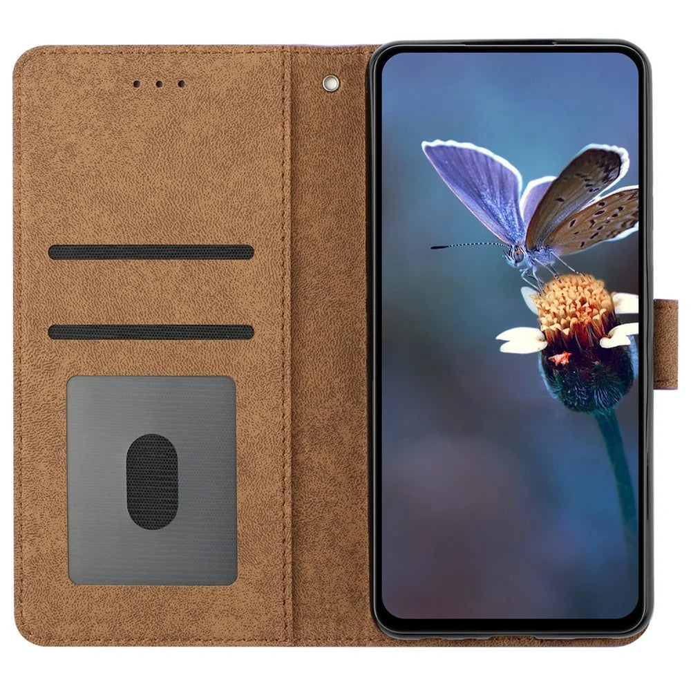 For Samsung Galaxy A15 5G Case Imprinted Butterfly Wallet PU Leather Phone Stand Cover - Pink - 2