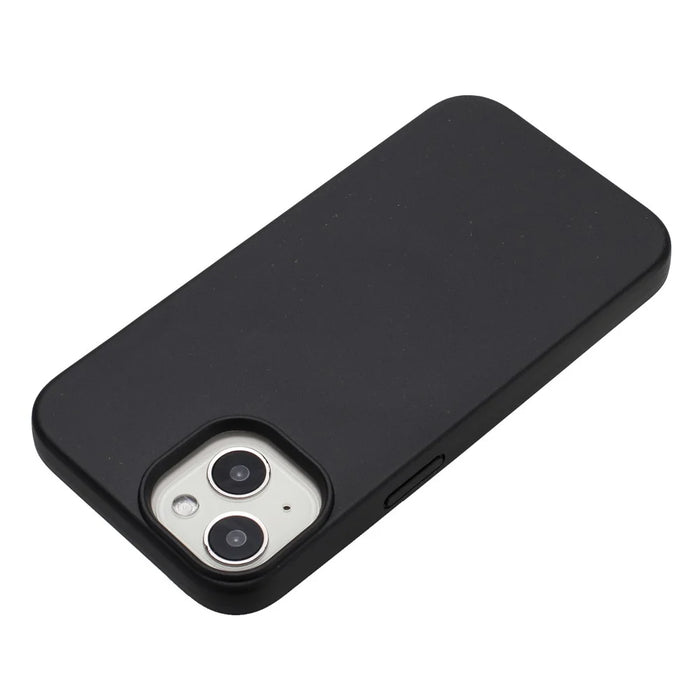 For iPhone 14 Case Eco-Friendly Wheat Straw+TPU Magnetic Phone Cover - Black - 3