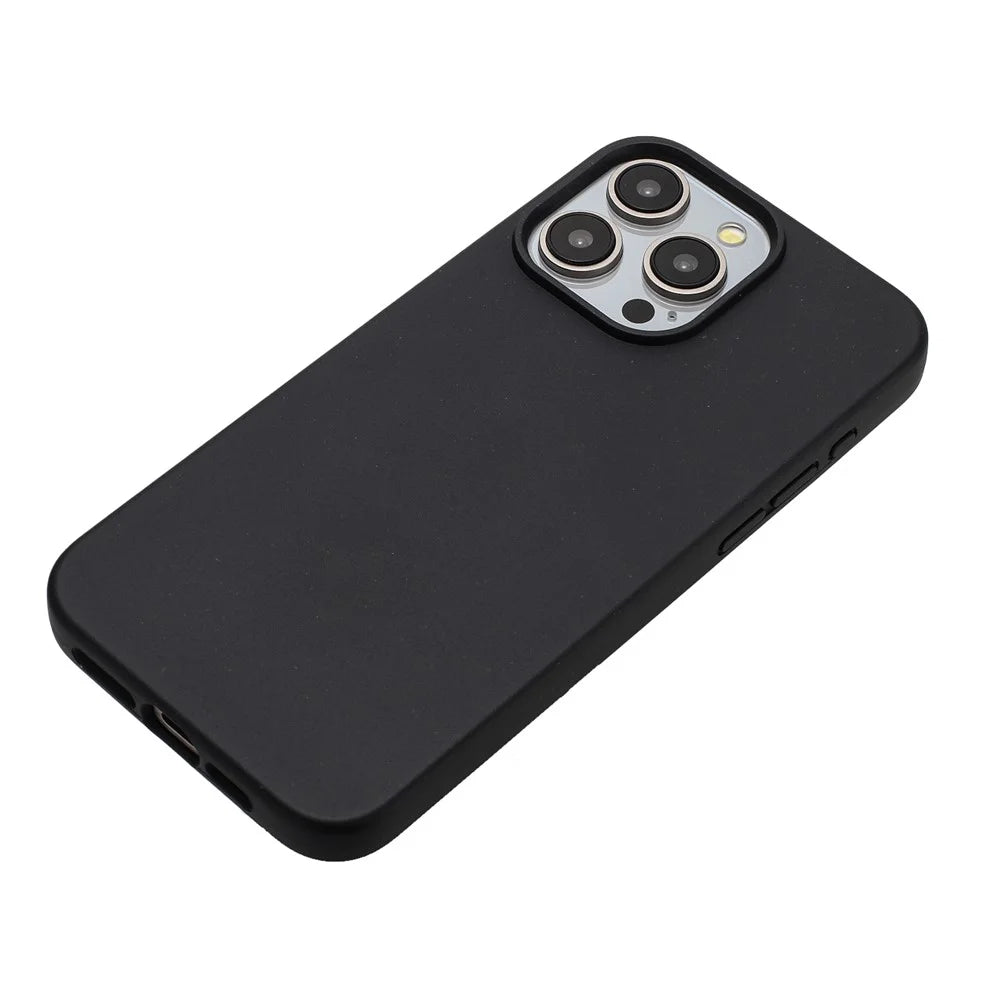 For iPhone 12 / 12 Pro Case Wheat Straw+TPU Full Biodegradable Phone Cover - Black - 2