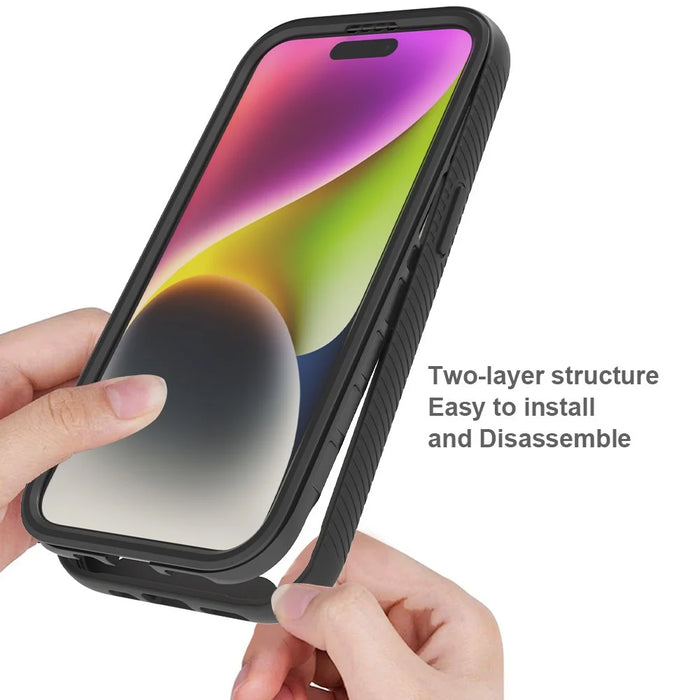 Starry Series for iPhone 15 Magnetic Case PC+TPU Clear Phone Cover with PET Screen Protector - 2